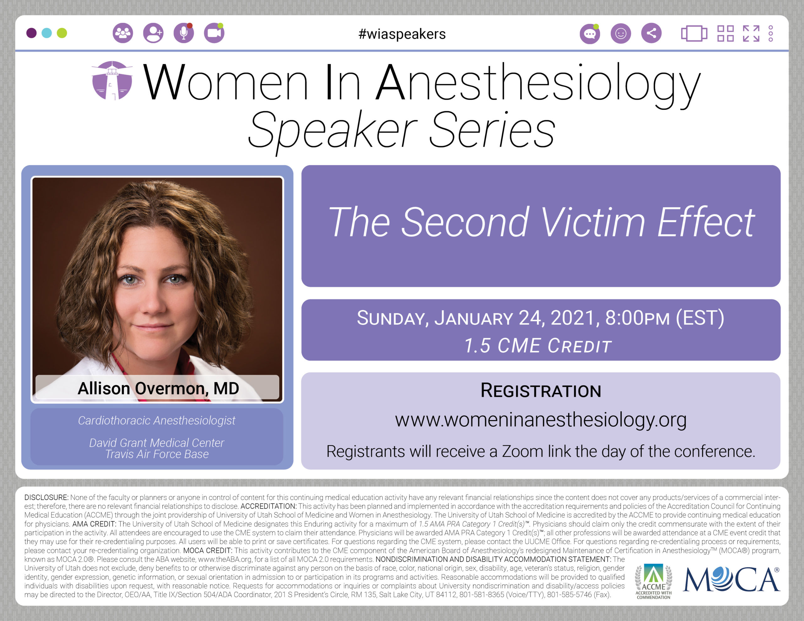 WIA Speaker Series - Allison Overmon - The Second Victim Effect